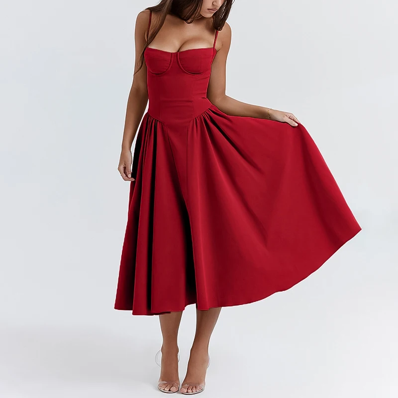 Винтажные праздничные платья Элегантное Длинное Платье на бретелях-спагетти с