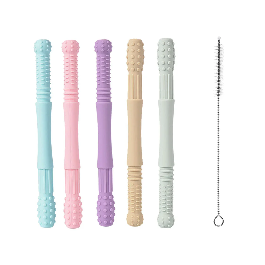 

Teether Baby Toy Silicone Sensory Stick Safety Teething Molar Rods Tubes Chewy Tube Nursing Pipe Gumhollow Chewbabies