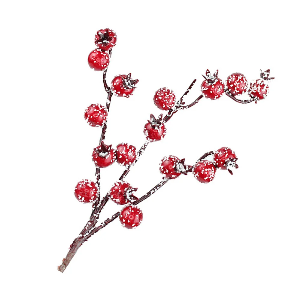 

Berry Christmas Red Artificial Stems Branches Holly Berries Picks Treestem Fake Flowerarrangement Snowy Pick Decoration Branch