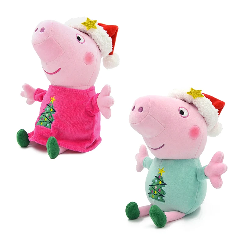 

30CM Peppa Pig Peggy Christmas Stuffed Plush Doll Toys Peggy George 2 Types Cartoon Character Plush Children's Christmas Gifts