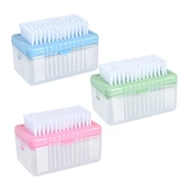foaming soap box with brush rollers soap container box for bathroom gym kitchen soap bubbler box built in spring container for