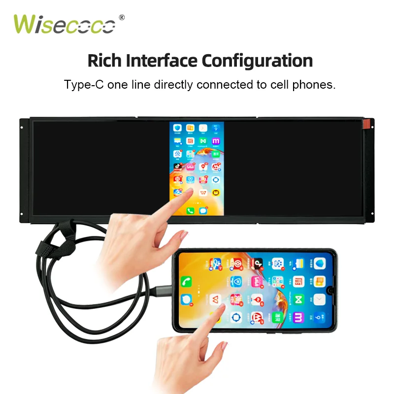 Портативный монитор Wisecoco 14 5 дюйма 2560x72 0 2K IPS двойная колонка ПК вспомогательный
