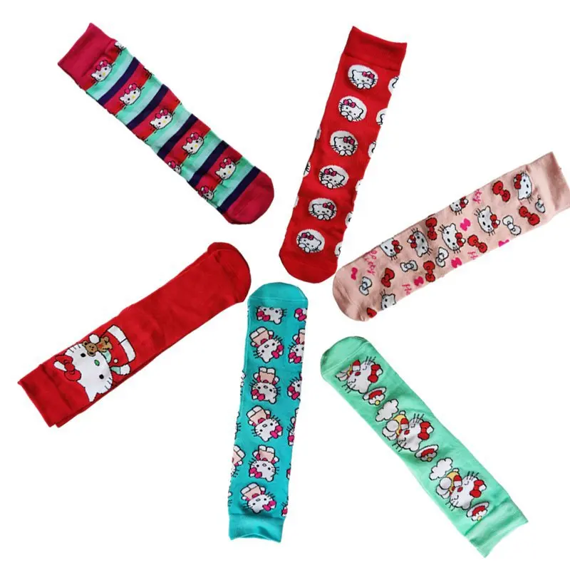 

Милые женские хлопковые носки Hello Kitty для всех сезонов
