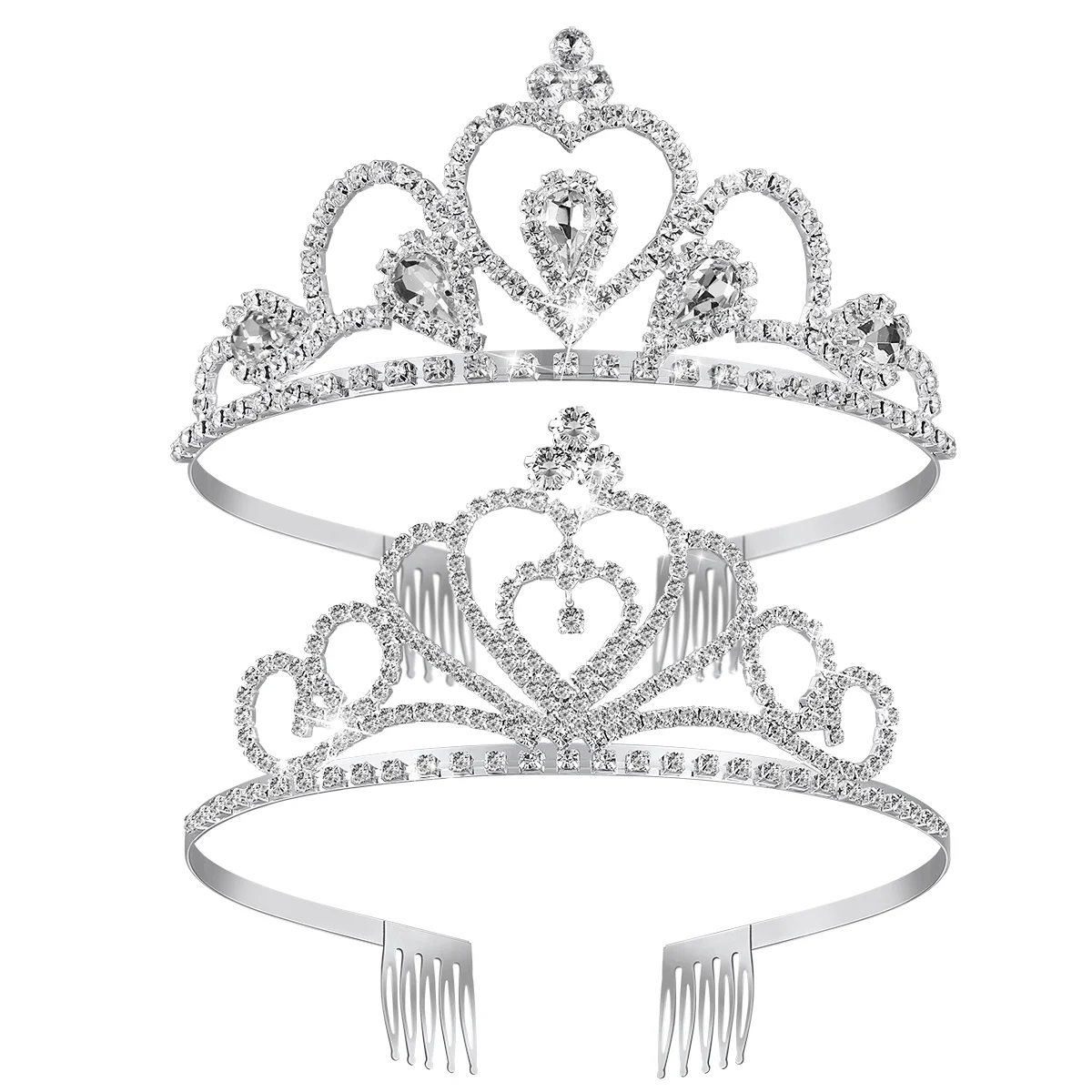 

2pcs Birthday Crystal Wedding Exquisite Hair Hoop Hair Accessory for Girls Ladies