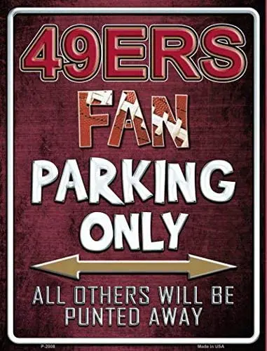 49ers Retro Vintage Metal Tin Sign Wall Plaque - for Cafe Beer Club Wall Home Decor 8x12 by LERJIMUX