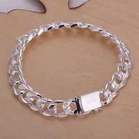 high quality fashion hot sale 925 silver bracelets charm 10mm chain men women wedding gift free shipping factory price