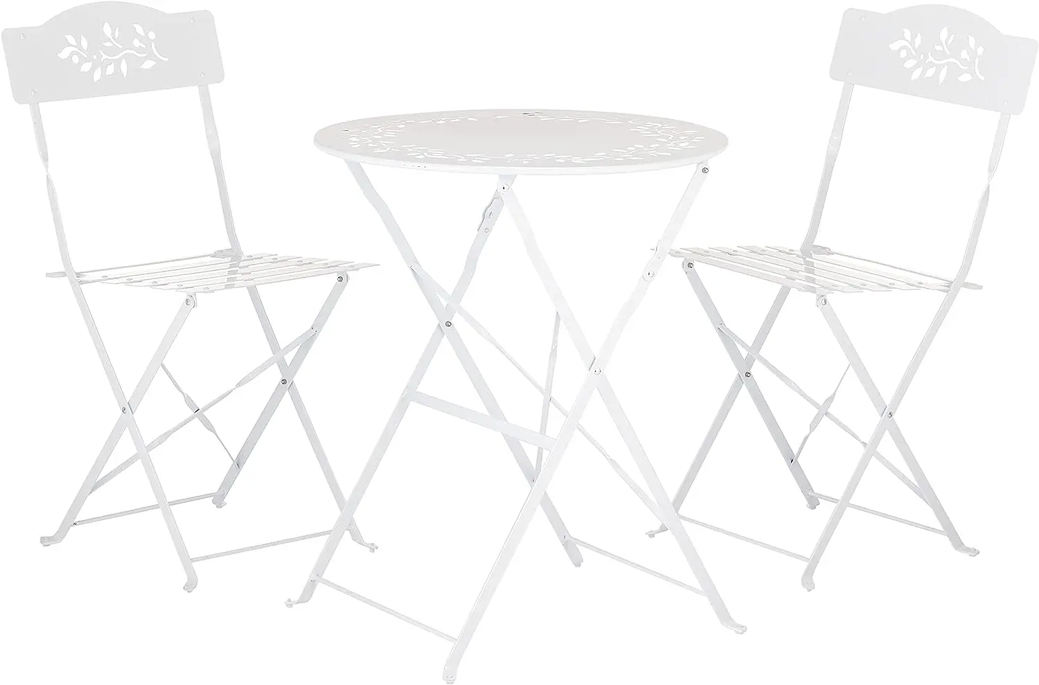 

Alpine Bistro Set, Table 24" L x 24" W x 28" H Chair 17" L 18" W x 33" H, White