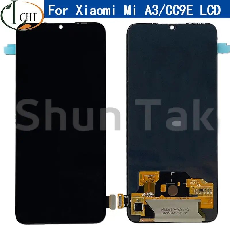 

ЖК-дисплей OLED для XiaoMi MI A3, ЖК-дисплей с рамкой для MIA3, ЖК-дигитайзер в сборе, запасные части для MI A3 cc9e, дисплей