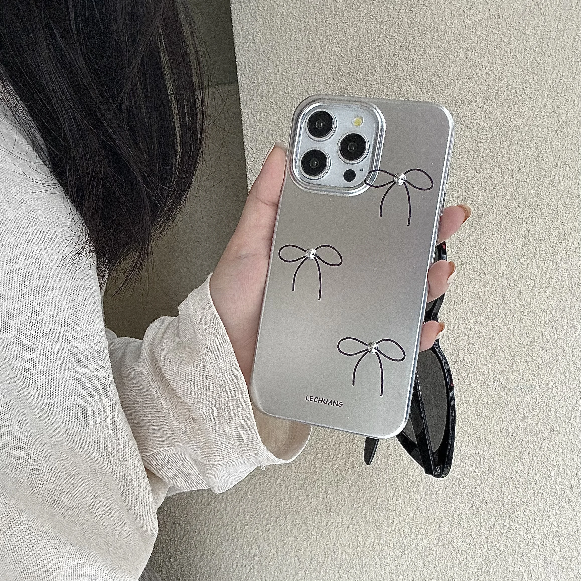 Чехол для iPhone 15 14 13 Pro Max Plus 12 с 3D жемчугом