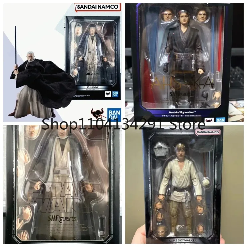 Фото Оригинальная подвижная фигурка Bandai SHF Star Wars Бен Кеноби из фильма «Новая надежда», классическое издание, коллекционная игрушка, подарок на день рождения №1