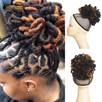 10inch dreadlocks chignon synthetic hair bun piece crab beam extentions afro puff drawstring ponytail short clip in african