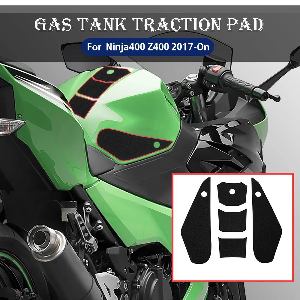 

Аксессуары для мотоциклов Kawasaki Ninja400 Z400 2017-2022, Защитная Наклейка на клейкую сторону, Противоскользящие прокладки на топливный бак, наколенник с газовым захватом
