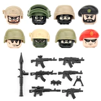 modern ukraine soldier figures weapons accessories building blocks military russian special army helmet guns parts bricks toys