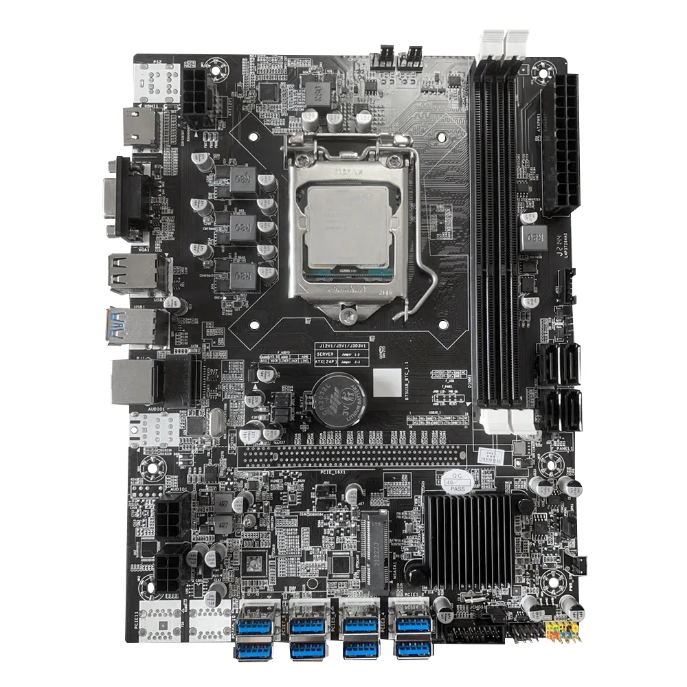 Комплект материнской платы B75 для майнинга комбинированный CPU Fan LGA 1155 DDR3 SATA USB3.0 BTC