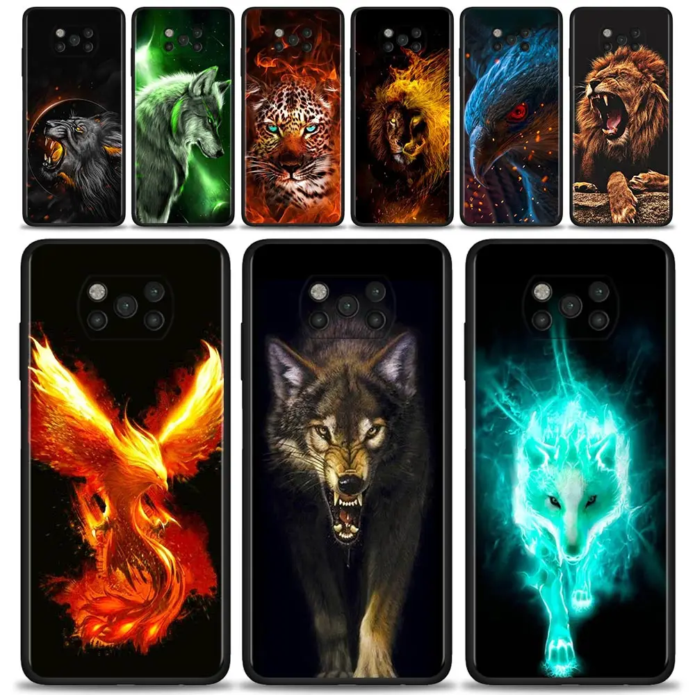 

Phone Case For Xiaomi 11T 12 10T Pro 11 Lite 9T Note 10 Lite Poco F1 X3 GT X4 NFC M3 M4 Pro F3 Cover Tiger Halo blue wolf eagle