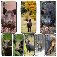 wild boar animal for xiaomi redmi note 10s 10 9t 9s 9 8t 8 7s 7 6 5a 5 pro max soft black phone case