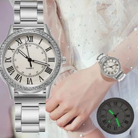 ladies watch zegarek damski retro montre femme luminous pointer clock steel dial diamond happy gifts wristwatches quartz watches