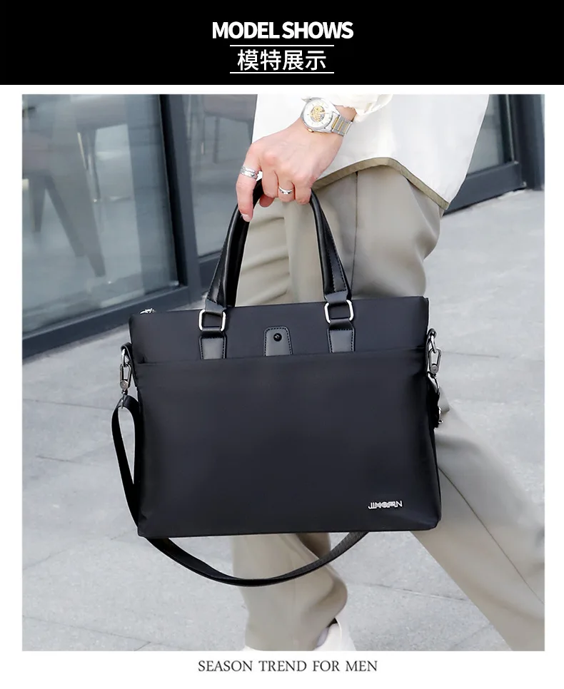 Fashion Men Briefcase High Quality Shoulder Bags Men 14 Inch Laptop Travel Crossbody Bags Male Waterproof Oxford Handbags