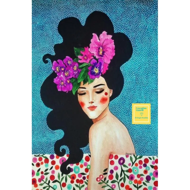 

02 Custom Canvas Fabric Abstract Girl Figure Poster Decorative Modern Minimalist Living Room Backdrop Poster