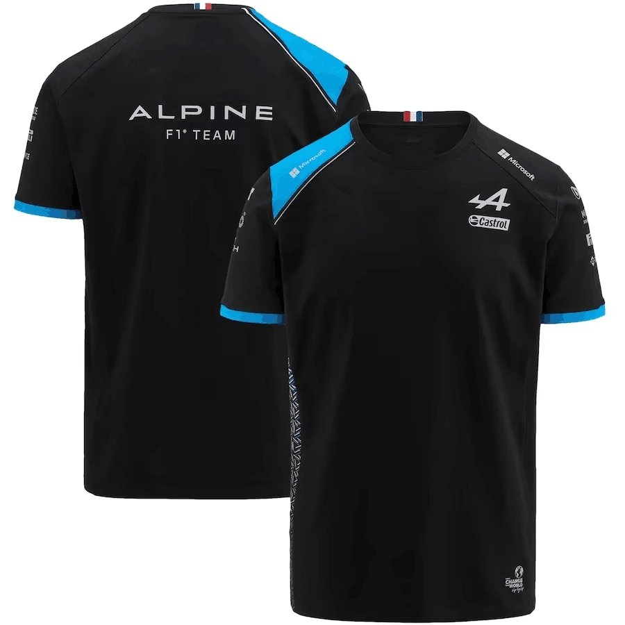 

F1 New T-Shirt Sports Short Sleeve High Quality Clothing Alpine F1 Team 2023 T-Shirt - Black Outdoor Sports Breathable Top