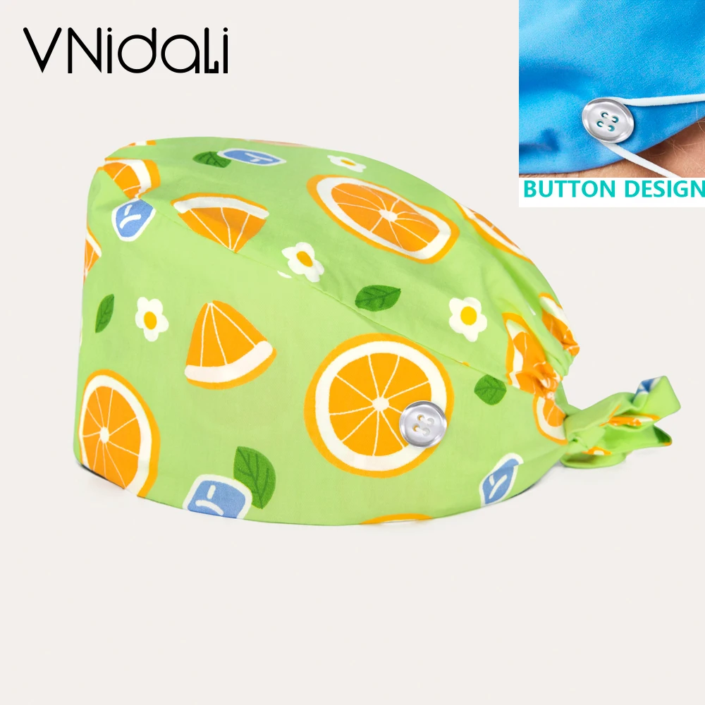 

unisex doctor work cap beauty Pet vet cap medical supplies Operating room lab button scrub hat surgical nursing cap for nurses