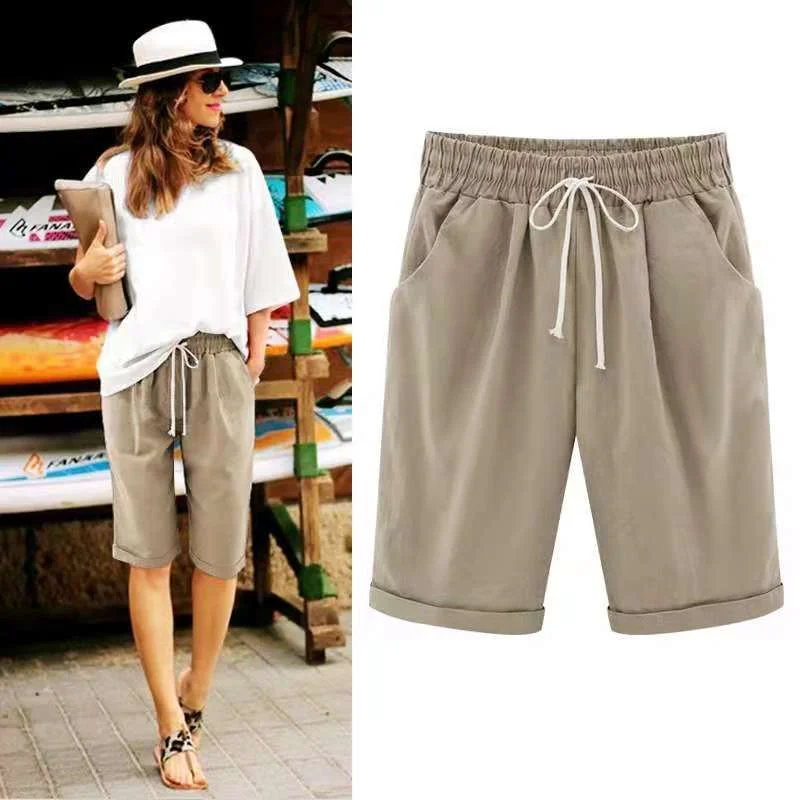 Summer Leisure Women's Five-point Pants Shorts Women Thin Outering Medium Large Size Ladies Mm Loose Female Breathable Wild