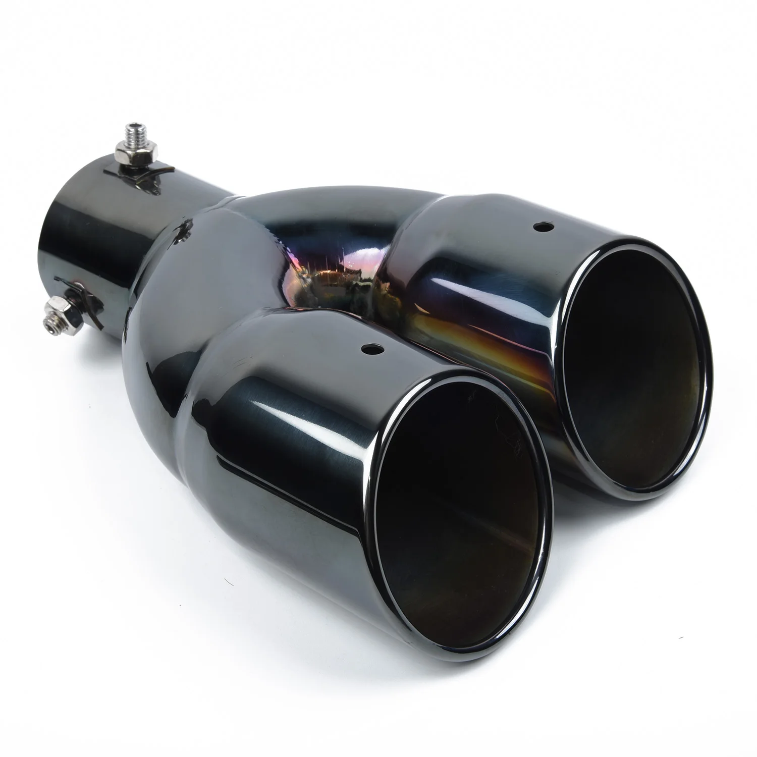 

Stainless Steel Parts Accessories Dual Rear Muffler Exhaust Tip Tail Pipe Outlet Inlet Dual Universal Durable High Quality