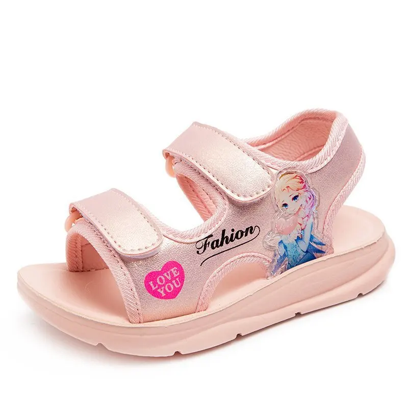 

Disney Girls Sandals New frozen elsa Fashion Korean Summer Children's Shoes Soft Sole Little Girls Student Beach Shoes