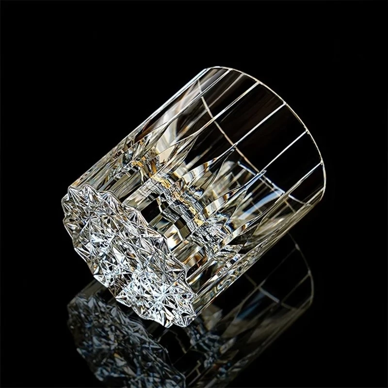 Фото Высококачественный Edo Kiriko Crystal Asterism Lowball Highball Стакан для виски Ручная резка Фигурка звездообразования Виски Чашка для напитков с водой Винное стекло №4