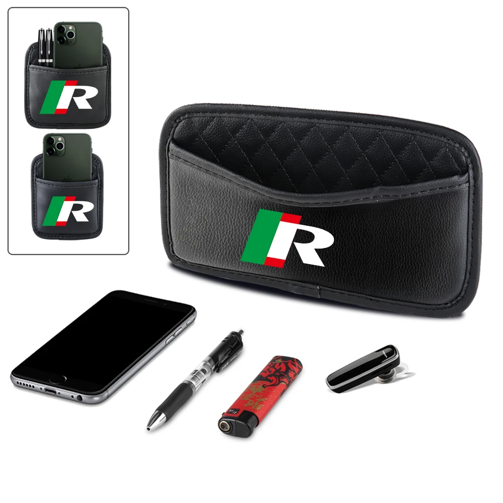 

1x Retro Fashion PU Leather Storage Bag Car Organizer Artificial Leather Accessories For Jaguar R XF XE XJ F Pace X Type S SVR