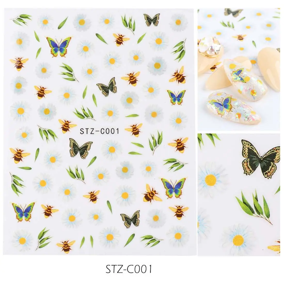 

Модная Голографическая фольга с цветами, красивый дизайн ногтей, Декор, переводные наклейки, фольга для ногтей, наклейки для дизайна ногтей