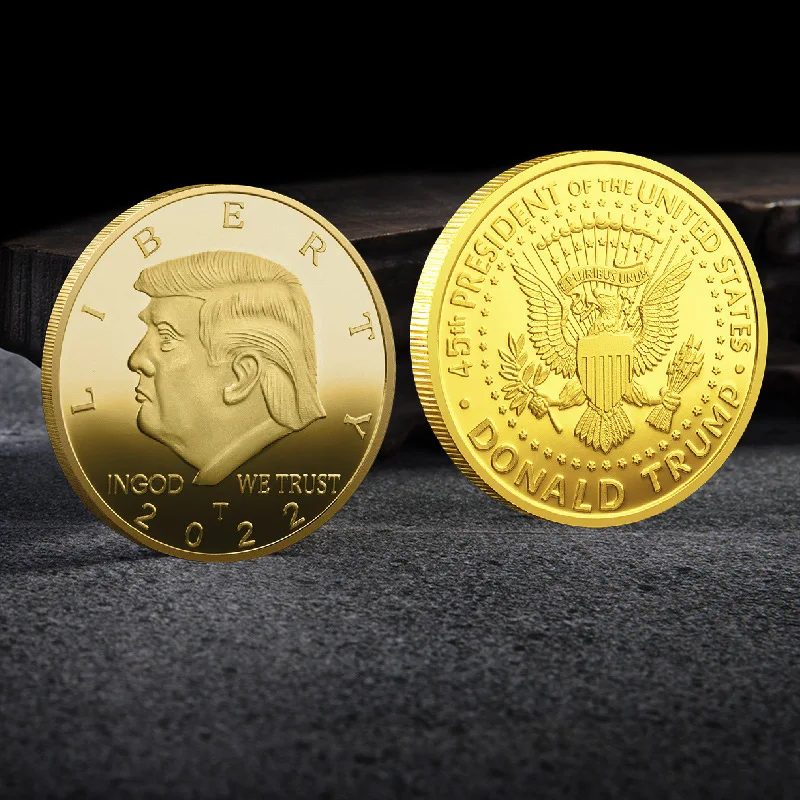 

NEW Type 2022 U.S. Presidential Trump Election Gold Duoble Color Commemorative US Coins Challenge Coin Trump Coins Collectibles