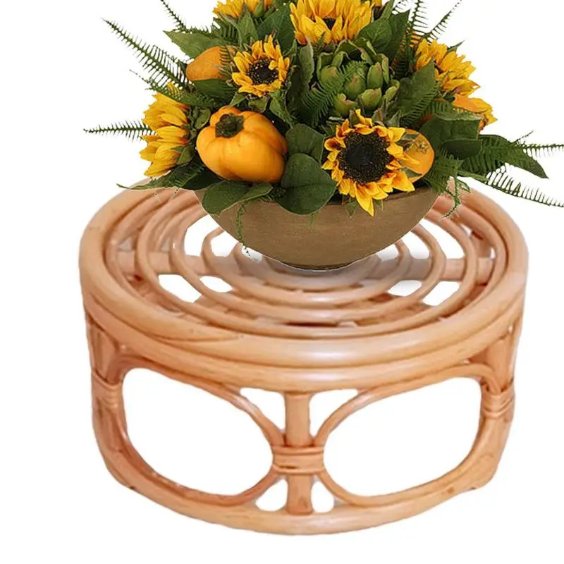 

Pot Stand Rattan Nordic Flower Supports Display Rack For Home Flower Stands Round Pot Supports For Cacti Succulents Flowers