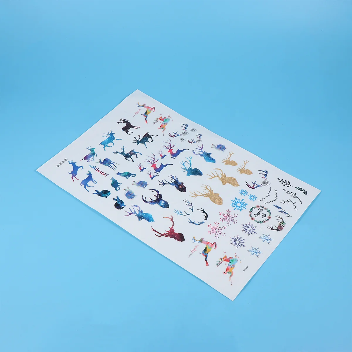 

1 Sheet Christmas Stickers Decorative Elk Antlers Cartoon Stickers Decal for Party