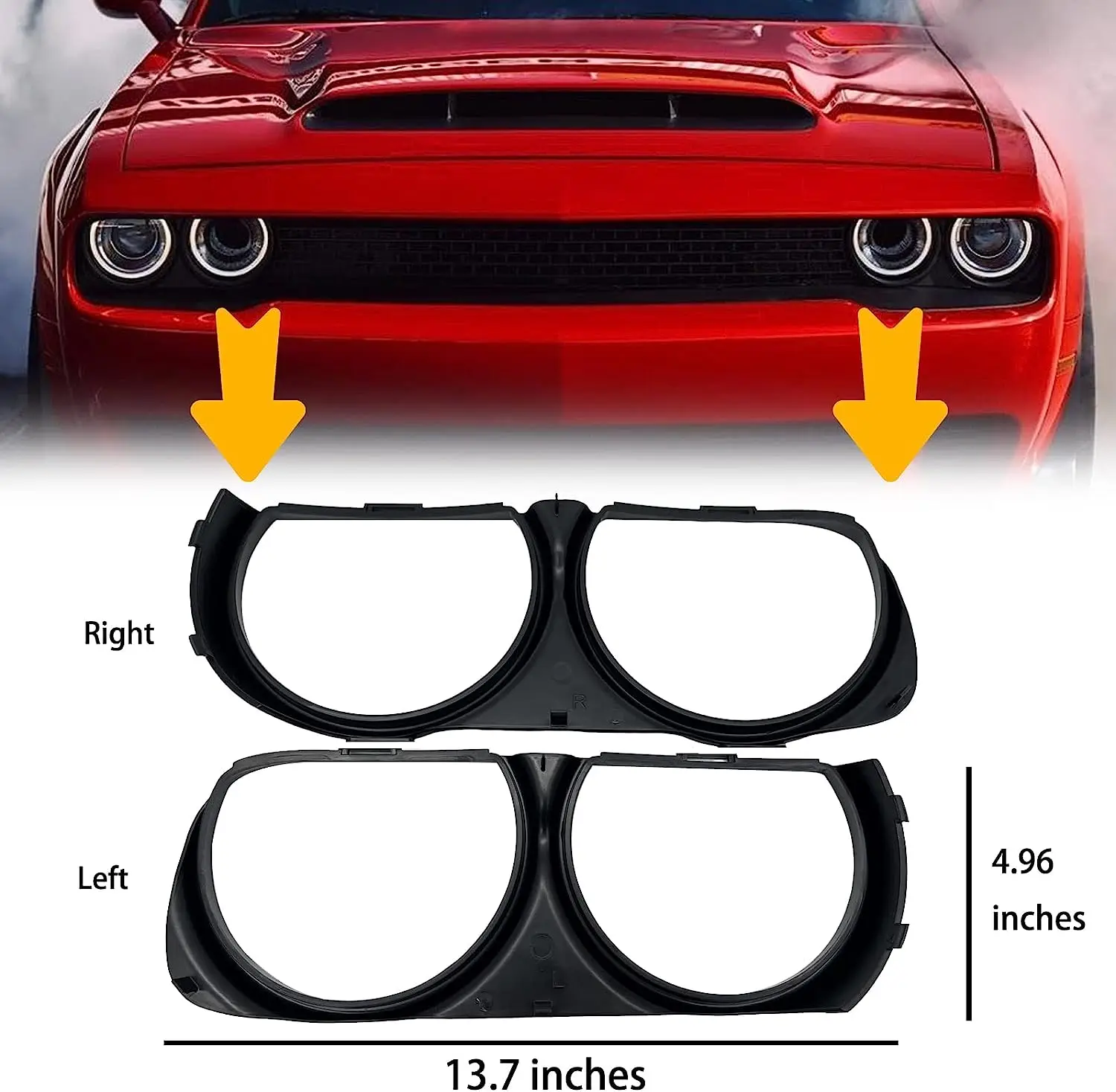 

Новая передняя фара с левой и правой рамкой, подходит для Dodge Challenger 2015-2021, CH2511101 14889554 68259053AB CH2