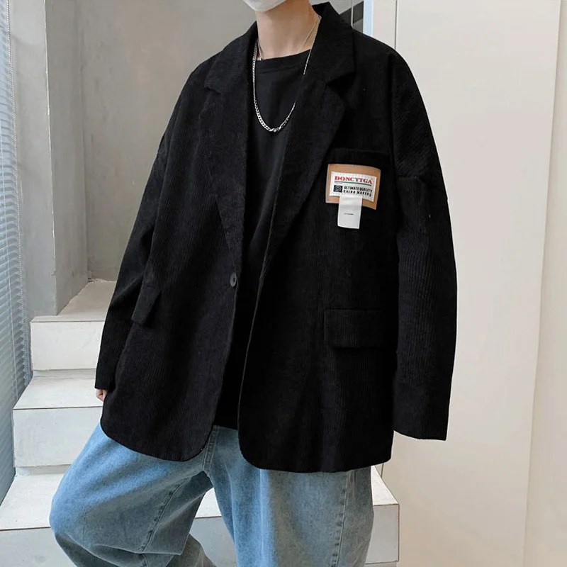 Мужской вельветовый пиджак свободная повседневная куртка новый дизайн ярлыков