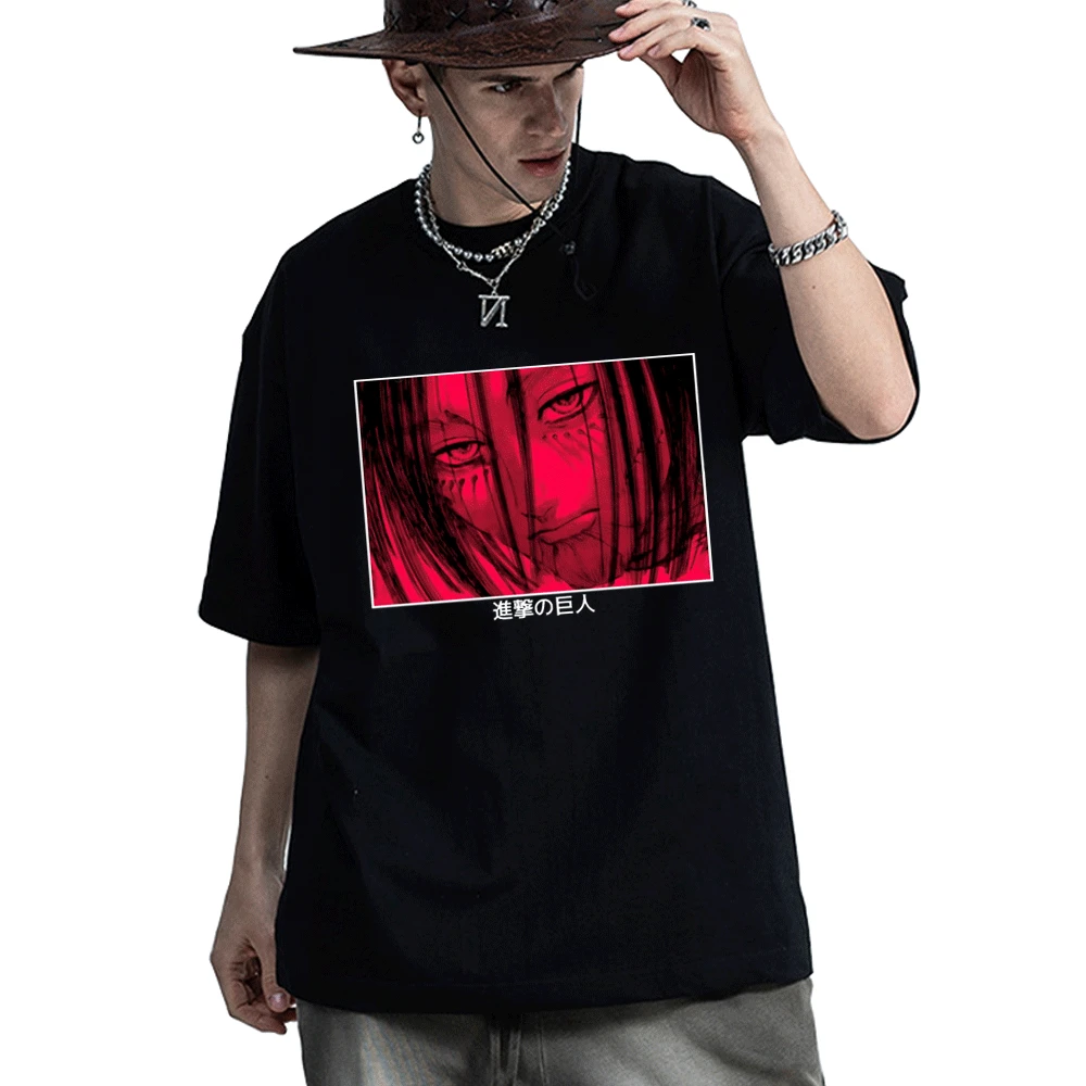 

Japanese Anime Attack on Titan T Shirt Men Women Shingeki No Kyojin Eren Yeager Print T-shirt Cartoon Titans Attack Tshirts Male