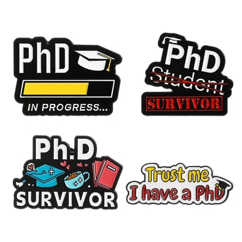 Эмалевые значки "PhD в ПРОГРЕСС", PINSALOT