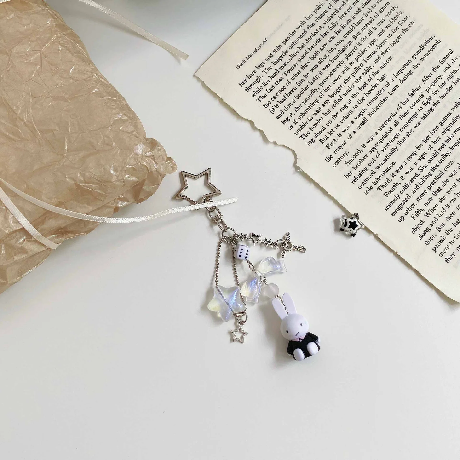 Kawaii Miffy Cartoon Art Ретро Брелок Сумка Подвеска Y2K Spice Girl Стиль Панк Рождественский