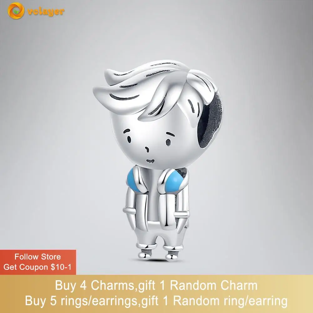 

Volayer 925 Sterling Silver Beads Headphone Boy Charm fit Original Pandora Bracelets for Women Jewelry Making Gift