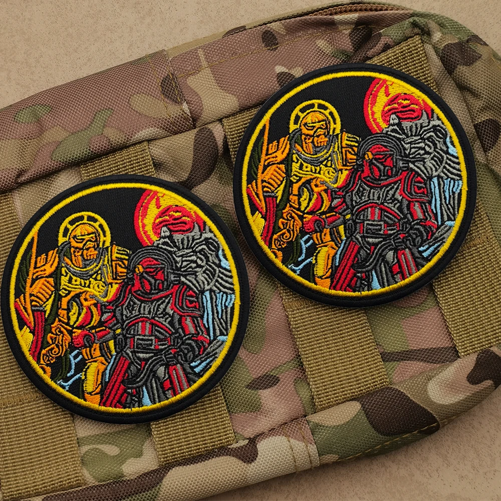 Вышивка рыцаря красочный Hansome вышитый герой круглый 40 К тактическая нашивка для