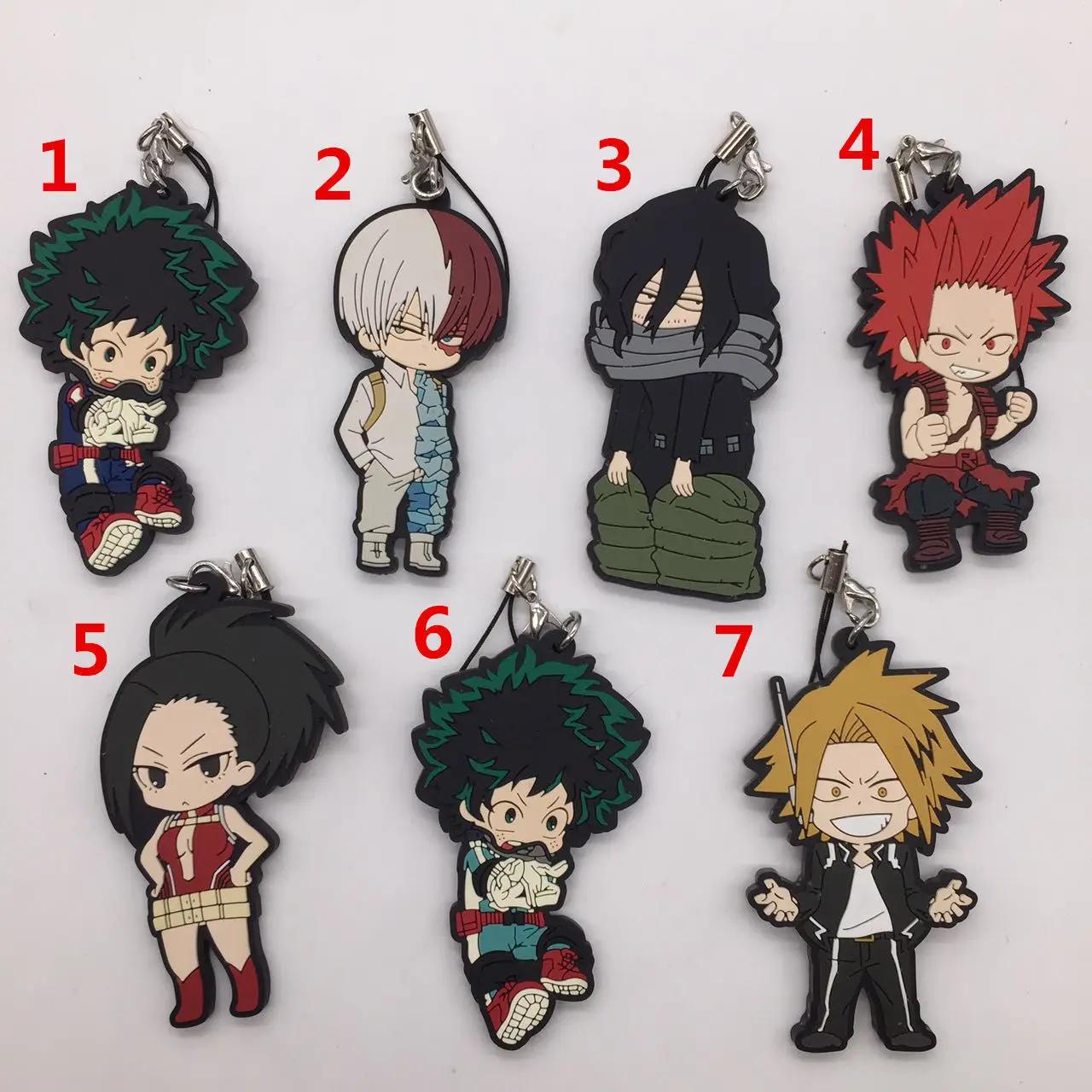 

Boku no Hero Academia BAKUGO TODOROKI Anime Rubber Keychain Key Ring Race Straps Cosplay