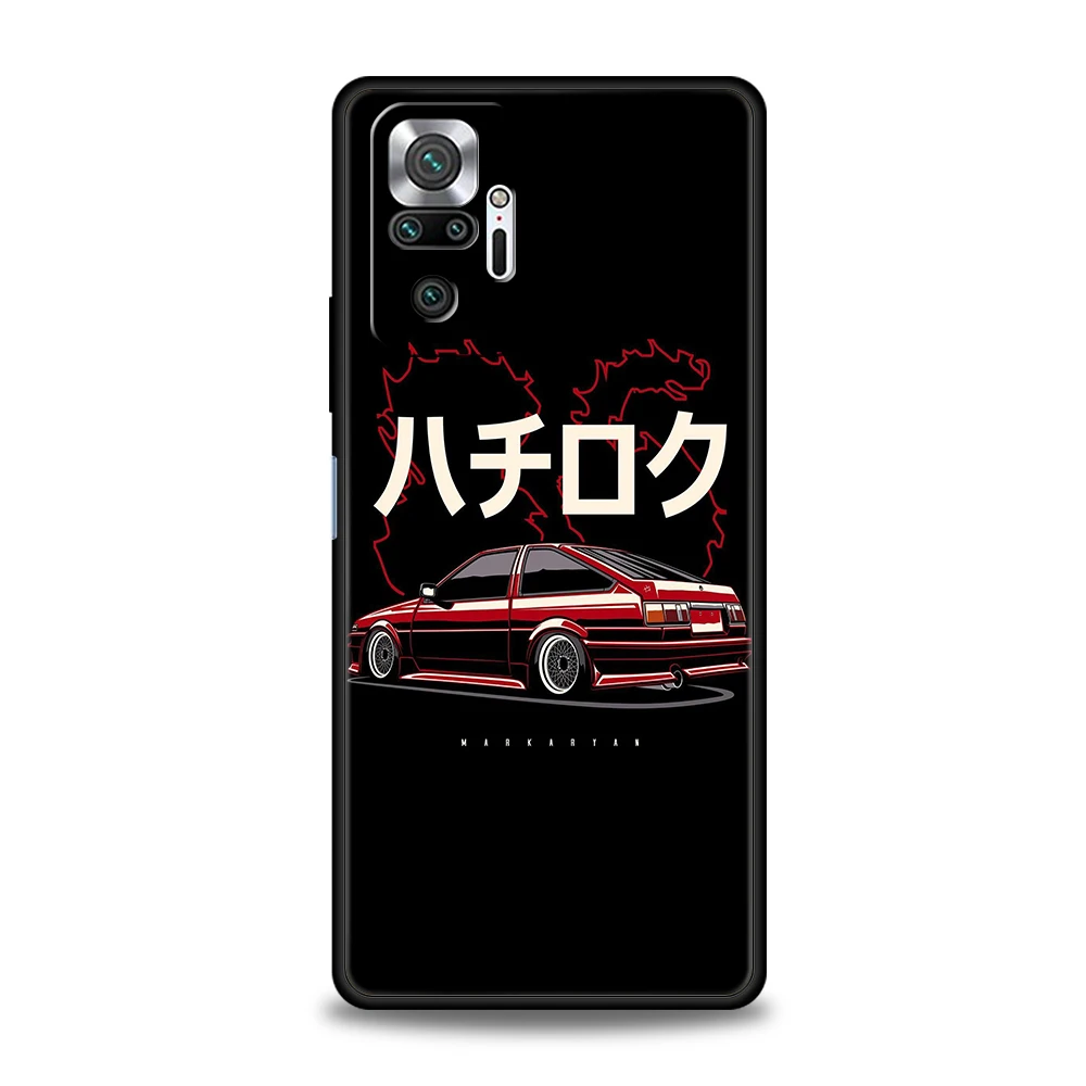 JDM Sports Car Phone Case For Redmi Note 10 11 Pro K40 Gaming 11T 9T 7 8 8T 9 8A 9A 9C 9S Pro Soft Shockproof Shell Fundas Coque