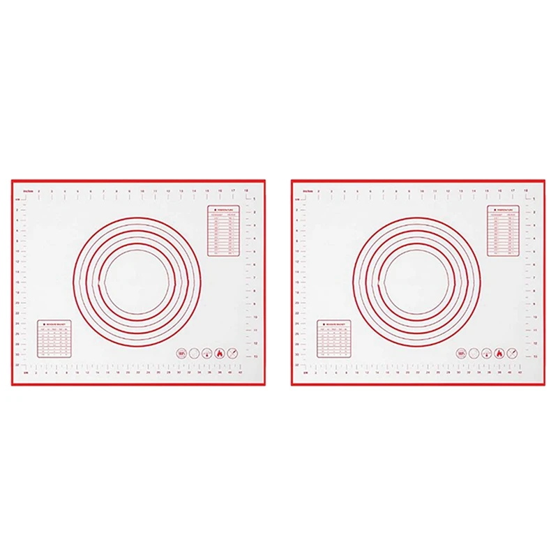 

2X Non-Slip High Temperature Rolling Board Chopping Board Pastry Mat Non-Stick Pastry Mat With Measuring Size Pastry Mat