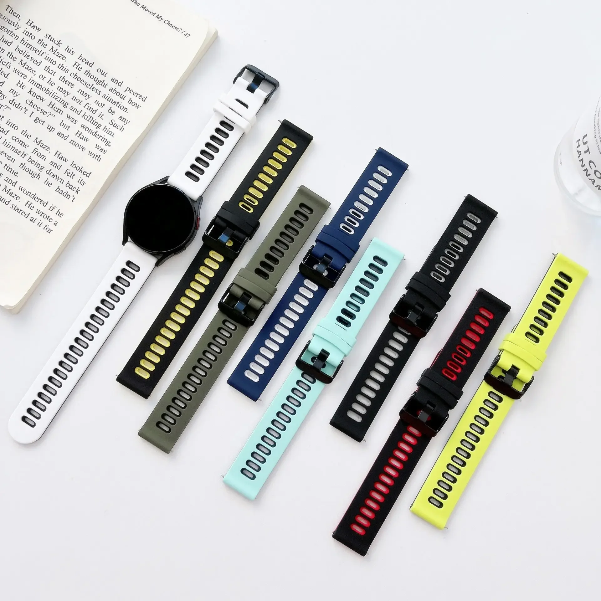 Фото Ремешок 20/22 мм для Samsung Galaxy Watch 4 5/Classic/46mm/42mm/Active 2, Gear S3/S2, силиконовый браслет, ремешок для Huawei GT/2/GT2/3 Pro №5