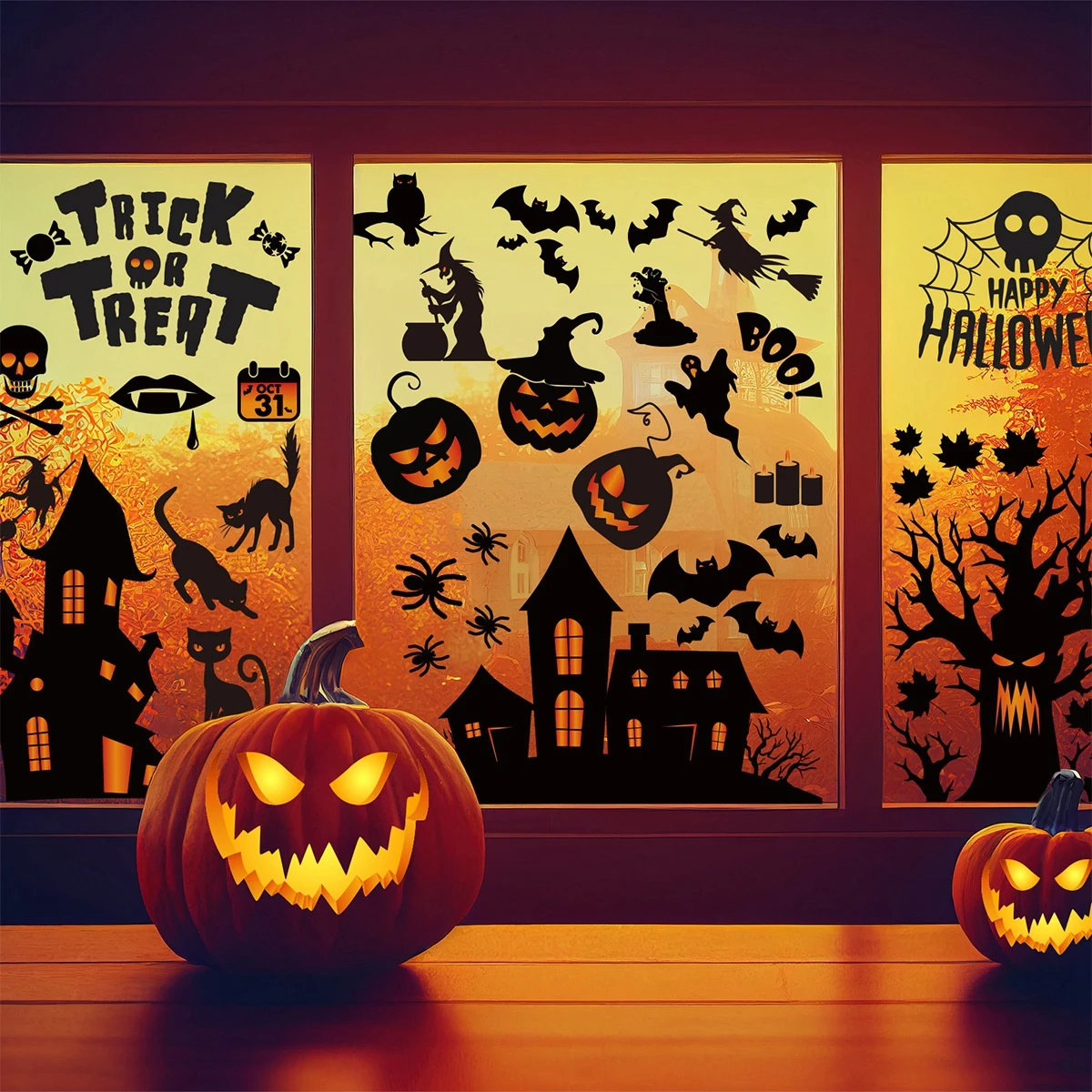 Наклейки на окна Хэллоуин наклейки для Хэллоуина искусственное украшение