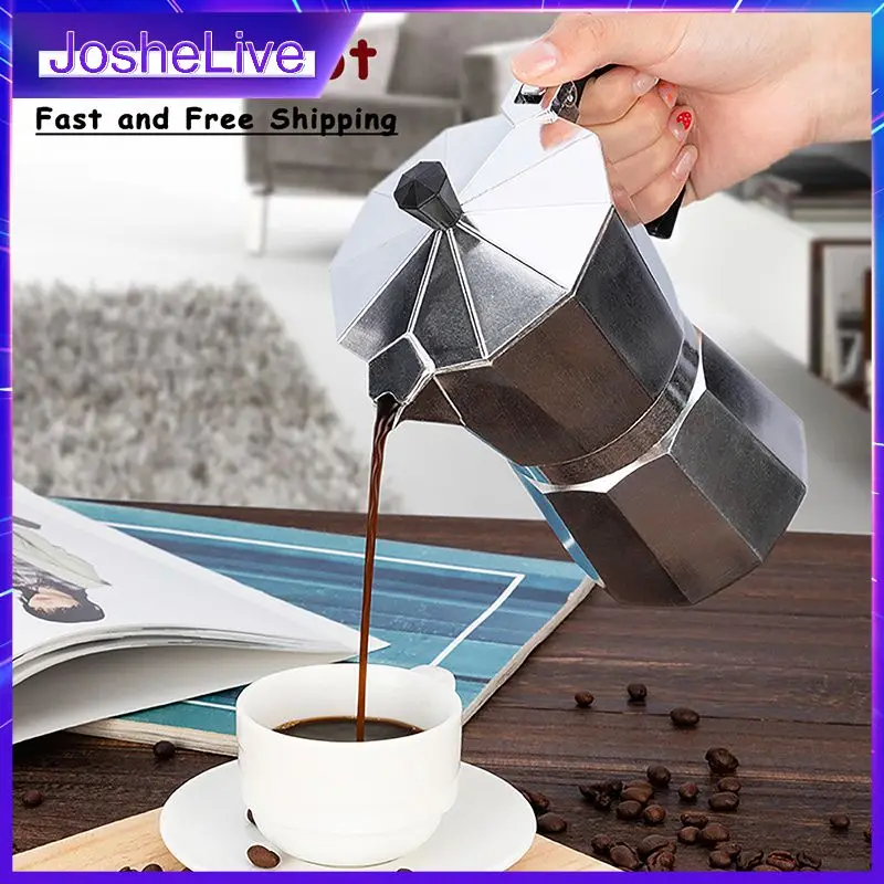 

Practical Expresso Percolator Coffeeware Moka Cafeteira Aluminum Coffee Maker Coffee Maker Durable Coffee Pot 50/100/150ml