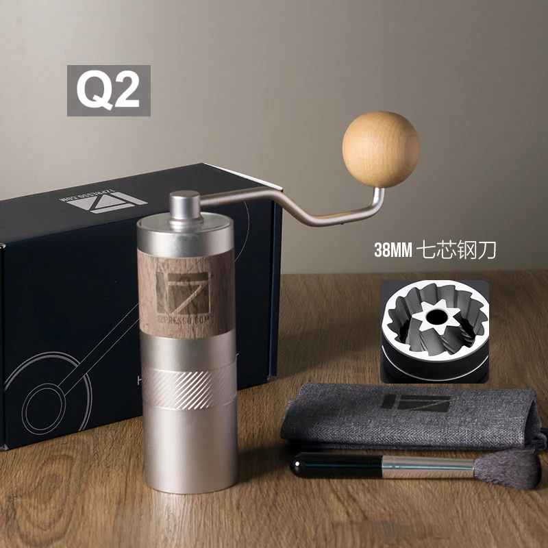 1Zpresso Q2/S MINI Manual Coffee Grinder  Portable coffee mill 7 core burr Easy disassembly for cleaning 420stainless steel burr