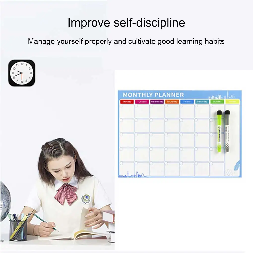 

Whiteboard Dry Erases Message White Board Home Office Refrigerator Calendar Stickers Kids List Monthly Daily Planner