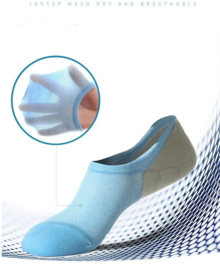 3 pairs needle shipment stockings male summer breathable mesh silica antiskid invisible socks meias masculina Sports Socks